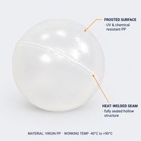 Boules flottantes creuses en PP résistantes à la corrosion pour l'amélioration de l'efficacité de l'emballage aléatoire, réduction de l'évaporation, réservoirs de stockage chimique et traitement des gaz résiduels