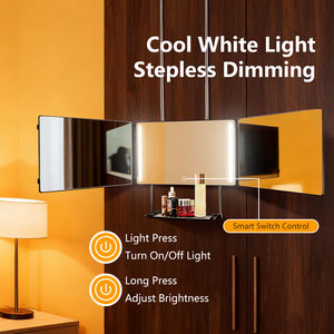 <span class=keywords><strong>Miroir</strong></span> de coiffure pliable à trois côtés avec plateau, <span class=keywords><strong>miroir</strong></span> de coiffure portable, adapté à <span class=keywords><strong>la</strong></span> maison et aux salons de coiffure professionnels. - Product Image 6