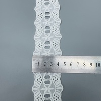 Dentelle en coton brodée à œillets double face, motif géométrique ajouré festonné, pour vêtements, robes d'enfants, textiles de maison et décoration de couture