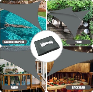 Sun <span class=keywords><strong>Shade</strong></span> buồm tam giác không thấm nước cho Patio sân boong pergola ngoài trời Sun <span class=keywords><strong>Sail</strong></span> <span class=keywords><strong>Shade</strong></span> UV khối dù để che nắng màu xám & cát màu - Product Image 4