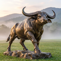 Statue de buffle en bronze, célèbre fonderie chinoise, grande sculpture d'animal en bronze sur mesure