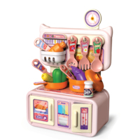 Ensemble de jeu de cuisine miniature pour enfants avec pulvérisateur d'eau en plastique ABS, table de cuisine de simulation pour les aventures culinaires des filles, à partir de 5 ans