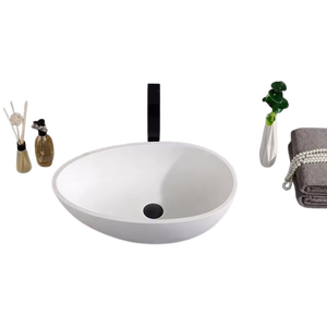 Lavabos de Pared de Acrílico Ovalados de Alta Calidad para Baño, con Desagüe, Diseño Moderno, Hechos en China FW-2216 - Product Image 3