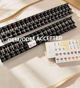 Supports de <span class=keywords><strong>Mahjong</strong></span> en Acrylique à Carreaux Noirs, Blancs <span class=keywords><strong>et</strong></span> Dorés, Édition Limitée Luxe Américain, Base Large de 20 Pouces, Convient à Plusieurs Tailles de <span class=keywords><strong>Mahjong</strong></span> - Product Image 6
