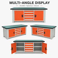 Banc de travail industriel robuste avec plan de travail antistatique ESD, armoire de rangement utilitaire commerciale pour garage, atelier, laboratoire
