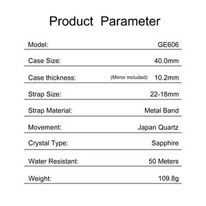 นาฬิกาควอทซ์หน้าปัดกลมปรับแต่งได้สำหรับผู้ชายผลิตจากญี่ปุ่น - Product Image 5