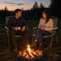 Chaise pliante ergonomique à dossier haut, portable, pour le camping en plein air, le jardin, siège rembourré en maille respirante, pêche, pique-nique, patio, voyage