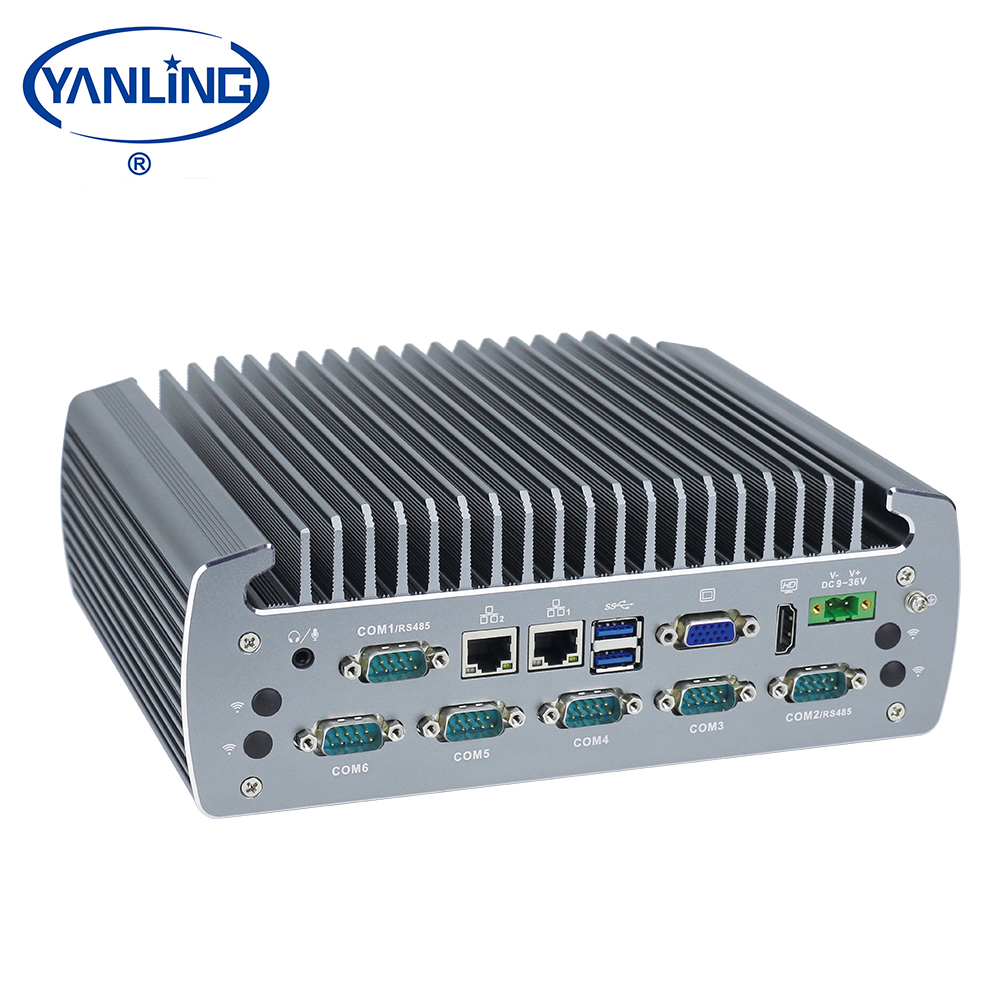 Intel core i5 6200u Industrial resistente pc sin ventilador 2 lan ordenadores de placa única integrada soporte dual 4G LTE