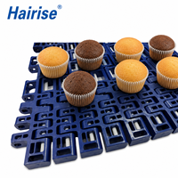 Cinta transportadora de plástico modular Har 3812 Series Flush Grid para transportadores en espiral congelados
