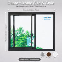 Ventanas Corredizas de Aislamiento Térmico de Aleación de Aluminio de 35.5'x35.5' con Malla de Acero Inoxidable para Cocina y Baño