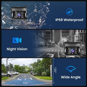 Moniteur LCD 7 pouces HD avec caméra <span class=keywords><strong>de</strong></span> <span class=keywords><strong>recul</strong></span> étanche, vision nocturne IR, câble <span class=keywords><strong>de</strong></span> 15 m, 1080P pour camions, remorques, <span class=keywords><strong>camping</strong></span>-cars - Product Image 6