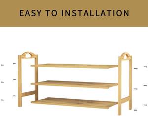 Scarpiera in Bambù a 3 Ripiani, Organizzatore per Ingresso, Prodotti per la Casa, Scaffale per Scarpe, Mobile per Camera da Letto - Product Image 3