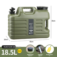 Seau de stockage d'eau en PE pour camping en plein air, design tactique portable pour voiture, capacité 11-18-25 litres, pour eau propre