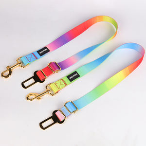 Sabuk pengaman anjing lembut Mode grosir tali mobil Logo khusus sublimasi poliester dapat diatur tali kursi mobil anjing mewah - Product Image 4