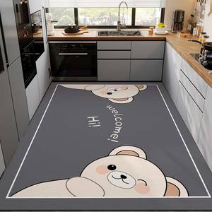 แผ่นรองพื้นครัวดินไดอะตอมเมียร์ รูปทรงสี่เหลี่ยมผืนผ้า กันลื่น ทำความสะอาดง่าย ดูดซับน้ำมัน พื้นที่ขนาดใหญ่ ทนทานต่อการสึกหรอ สีพื้น - Product Image 4