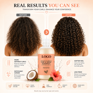 Champú Natural de Coco e Hibisco para Cabello Rizado, Fórmula Sin Sulfatos para Cabello Grueso, Limpieza Profunda - Product Image 3