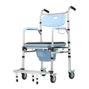 Chaise de toilette portable pour personnes âgées, utilisation à domicile, chaise de douche pliable, accoudoirs, pas de perçage requis, fauteuil roulant pour personnes âgées, soins aux personnes âgées - Product Image 2