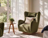 Fauteuil pivotant de style américain de luxe pour salon, en tissu bouclé