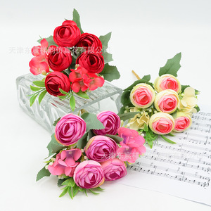 Bouquet de roses artificielles Dongchen Crafts, fleurs en soie, décorations pour mariage et maison - Product Image 4