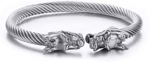 <span class=keywords><strong>Bracelet</strong></span> en acier inoxydable, thème Dragon, câble torsadé, Viking, manchette, bijoux Punk Rock, 1 pièce - Product Image 2