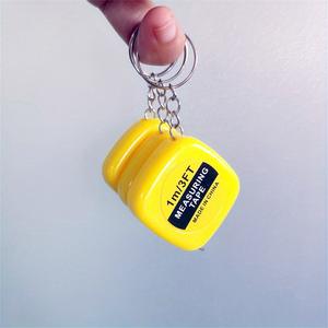 Mini-tournevis à ruban de mesure 1M, lame en acier, porte-clés jaune, métrique, fabriqué en Chine - Product Image 1
