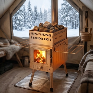Outdoor Sauna <strong>Hot</strong> <strong>Tent</strong> <strong>Stove</strong>, Rocket <strong>Stove</strong> Heater, Portable Camping Wood <strong>Stove</strong> for Dry Sauna, Cooking - Product Image 1