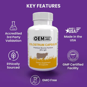 Nutritional Supplement Milk Powder <strong>Cow</strong> <strong>Colostrum</strong> <strong>Capsules</strong> with Protein Supports Healthy Immune System - Product Image 3