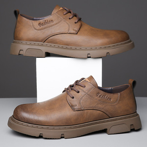 รองเท้าบูทหนังผู้ชายแบบมาร์ติน พื้นหนา ส้นเตี้ย บุนุ่ม สวมใส่สบาย ผลิตที่เวินโจว พื้นยาง ตกแต่งด้วยการเย็บอย่างประณีต - Product Image 2