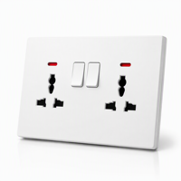 Luz indicadora LED, panel de PC, enchufe de pared universal, enchufe con interruptor de 6 pines, 16A 250V corriente máxima, enchufe con interruptor estándar del Reino Unido