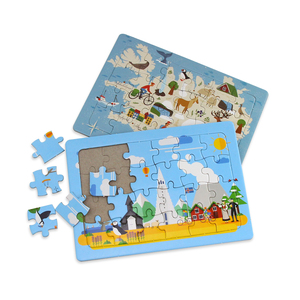 Logotipo personalizado del fabricante, 24/48/100/500 Uds., juego de caja de rompecabezas de papel degradable, juguete educativo Diy OEM, rompecabezas para niños - Product Image 1