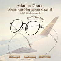 2476 Bingkai Kacamata Gaya Jepang Full-rimmed Unisex Anti-selip dengan Bantalan Hidung Permukaan Polos Ultra-ringan dari Aluminium-magnesium