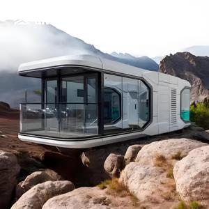 Maison préfabriquée intelligente en acier de luxe confortable petite capsule spatiale Maison préfabriquée en conteneur pour hôtel café bureau résident du centre de villégiature - Product Image 1
