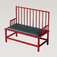 Ensemble de mobilier moderne rouge pour restaurant commercial chinois : banquette, canapé, table à manger, chaise et barbecue électrique