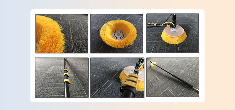 Telescopic 7.5 m Water Pipe Extension Solar Panel Wash Cleaning Brush