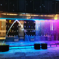 Fontaine musicale à rideau d'eau numérique directe d'usine, télécommande, acier inoxydable, résistante à l'eau, fontaine commerciale d'extérieur