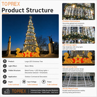 TOPREX Guirlande lumineuse géante LED de Noël à motif écureuil 3D de qualité commerciale pour projets de parcs municipaux
