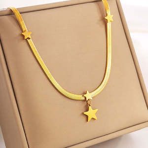 Promotion Collier Étoile Cœur en Acier Titane, Ras-de-cou en Acier Inoxydable, Chaîne de Pull Superposée, Bijoux de Mode pour Femme, Vente Transfrontalière - Product Image 2