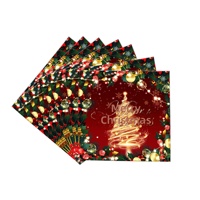 Nouveautés de Noël transfrontalières : Ensemble de vaisselle jetable, Assiettes en papier, Articles de fête sur le thème des sapins de Noël pour réceptions