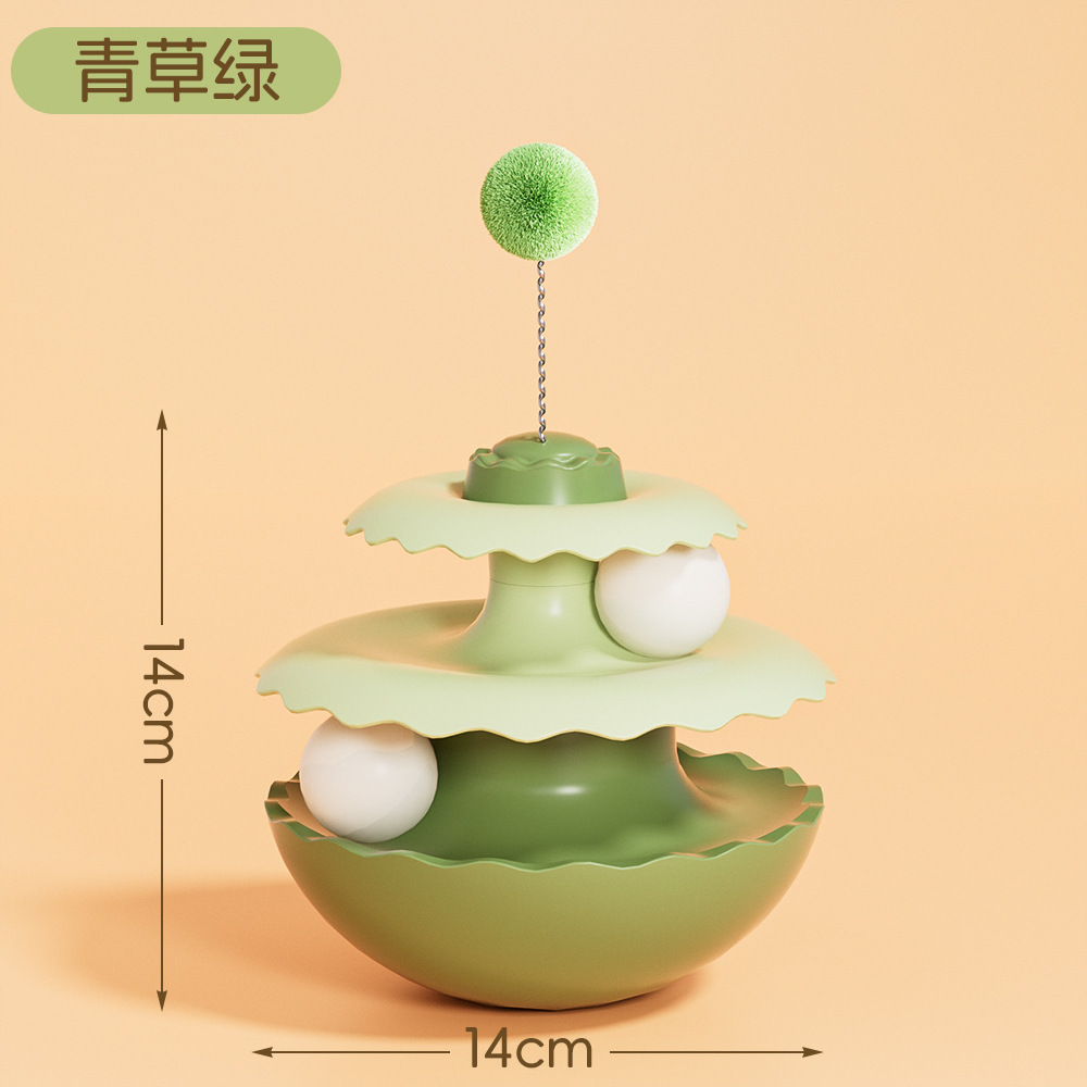 Tumbler Cat Spinner [Double couche double boule] - Vert herbe