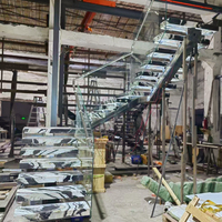 Escalier préfabriqué en métal DIY avec bandes de roulement en marbre naturel