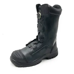15英寸防水皮革结构速度拉链自动蕾丝训练战术安全靴
