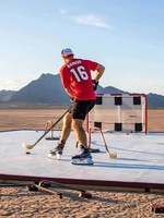 Planche d'entraînement de hockey sur glace simulée pour patinoires domestiques, compatible avec les patins à glace, les blocs de glace, la manipulation des rondelles et le tapis d'entraînement au tir