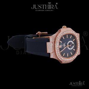 Best Selling Fashion Moissanite Diamond Quartz <b>Watch</b> Women Crystal Decor <b>Waterproof</b> Steel Bracelet <b>Watch</b> Available At Best Price - Product Image 4