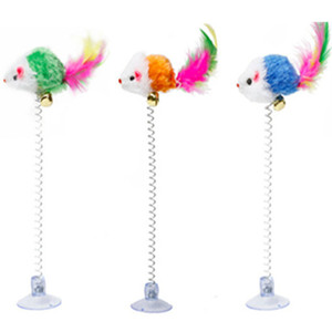Suction Cup <b>Mouse</b> Cat Stick 20Cm Mixed Colors Bouncy Teasing Toy For Cats - Product Image 2