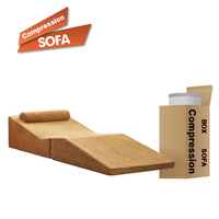 Maßgefertigtes Modernes Stoff-Kompressionssofa Wohnzimmer Modulares Komprimiertes Knochenloses Bodensofa-Set Rahmenlos Platzsparend