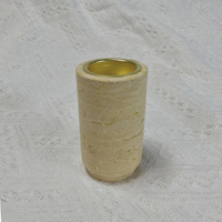 Articles d'ameublement décoratifs, porte-bougie en pierre de travertin naturelle pour salon, couloir, chambre d'hôtel