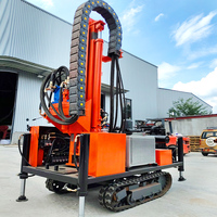 Plateforme de forage de puits d'eau mobile multifonctionnelle à moteur diesel, pompes à boue, compresseurs d'air, force de levage de 14 tonnes, forage maximal de 200 m
