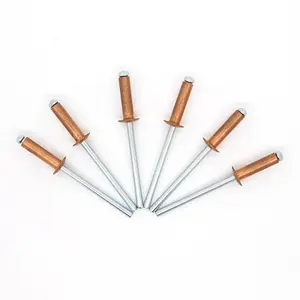 Wholesale DIN7337 pop purple copper open steel mandrel dome head blind rivets for circuit board