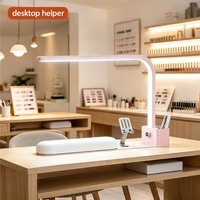 Lampe de travail de bureau à bras long et CRI élevé avec repose-main pour manucure, extension de cils et salon d'artisanat