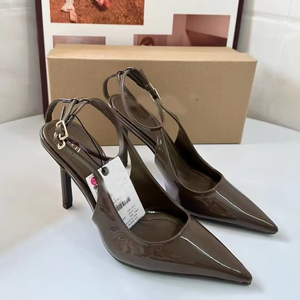 Sandali da Donna ZA con Tacco Alto Sottile e Punta Affusolata, <span class=keywords><strong>Scarpe</strong></span> da Festa con Fibbia, Stiletto in Pelle PU - Product Image 4